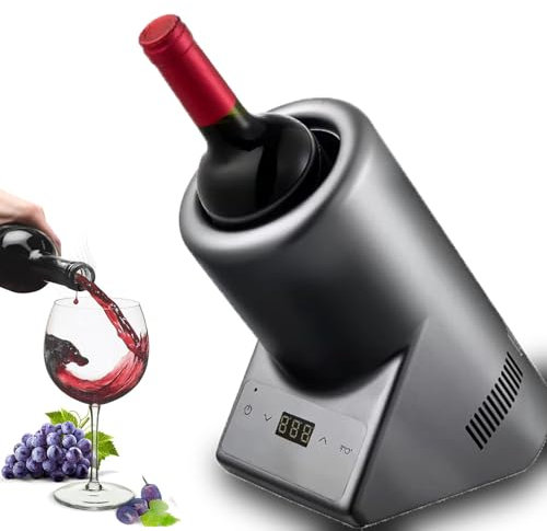 Dfdieratve Elektrischer Weinkühler, Weinkühlereimer für 750 ml Rot- und Weißwein Oder Etwas Champagner, Weinkühler für Eine Flasche ohne EIS, Weinzubehör für Küche, Bar und Wohnmobil,A