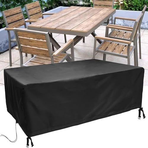 AEUUEU Schutzhülle Gartenmöbel Winterfest Tisch 180x90x70cm/LxWxH Gartentisch Abdeckung, Abdeckung für Gartenmöbel Wasserdicht Winterfest 600d Oxford Gewebe Abdeckplane für Terrassenmöbel Lounge Sofa