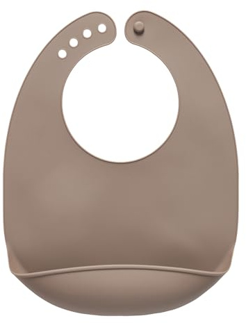 Vital Baby Mess Catcher Silicone Bib, Beige | Built-In Crumb Catcher