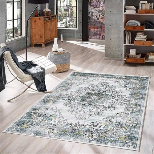 RUGMRZ Garten Teppich Kinderzimmer Blauer Druck Design Schlafzimmer rutschfesten Nicht verblassen Mobel Fur Wohnzimmer Pastell 120X160CM