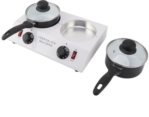 Máquina para Derretir Chocolate 2 Kg, Control de Ollas Dobles, Antiadherente de Aluminio, Manual, Ajuste de Temperatura de 30-85 ℃, Potencia de 80 W, Derretidor de (Enchufe