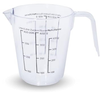 PARENCE.- Doseur en Plastique 400 ml avec Poignée - Graduations Litre
