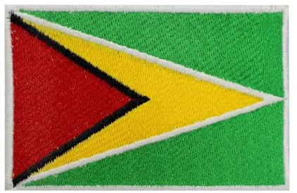 Guyana Länderflagge Patch zum Aufbügeln bestickt Aufnäher Guyana Länderflagge zum Aufbügeln oder Aufnähen