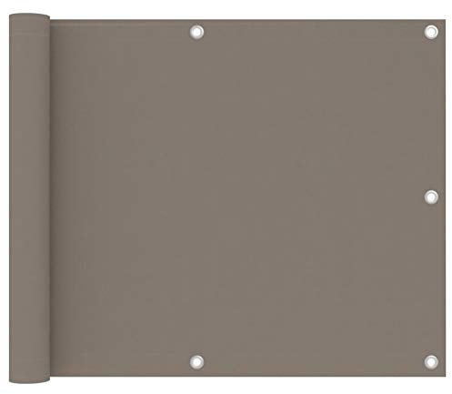 Xichuzi Balkon-Sichtschutz Taupe 75x600 cm Oxford-Gewebe, Balkonsichtschutz, Windschutz Balkon, Windschutz Terrasse, Balkonverkleidung, Sichtschutz Garten - 134987