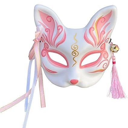 YangYong Kitsune Masque de renard japonais traditionnel Kabuki pour chat