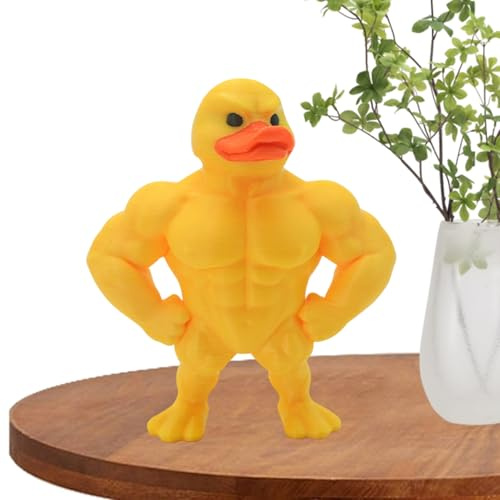 Duck Figurine - Cute Muscle Duck Decoration for Home, Animal Sculpture Table Decoration for Fitness Enthusiasts Gift Ideas Living Room Bedroom Bookshelf Windowsill