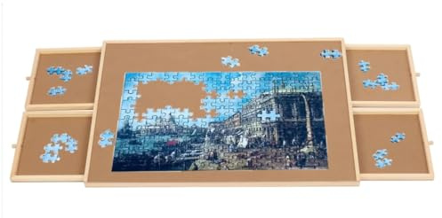 petour Jigsaw Puzzle Board, 1000 Pieces Portable Puzzle Table with 4 Drawer