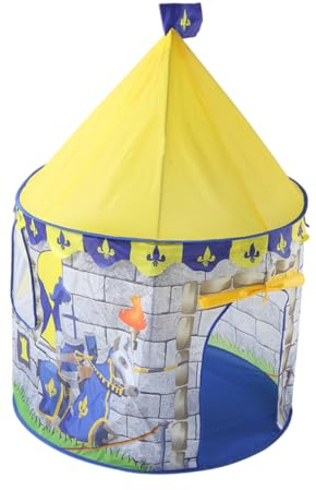 BESPORTBLE Knight Castle Play Tent for Portable Yellow Yurt Style Indoor Outdoor Game House Water-resistant Tent with Easy Setup Spacious Design for Creativity and Fun