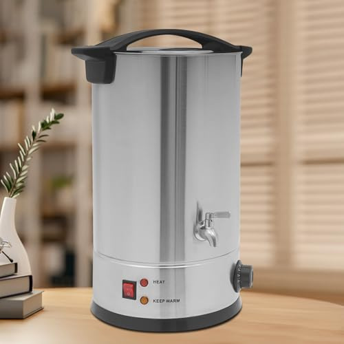 GIDRLL Derretidor de cera para hacer velas, olla eléctrica de acero inoxidable de 1800 W con regulador de temperatura (30-110 °C), calentamiento rápido, antiadherente, para velas DIY (15 L, plata)
