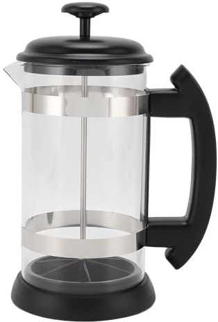 ANKROYU de prensa francesa de vidrio de acero inoxidable, 1000 ml, gran capacidad, elaboración de cerveza multifuncional para el hogar, cocina, oficina, diseño elegante, duradero