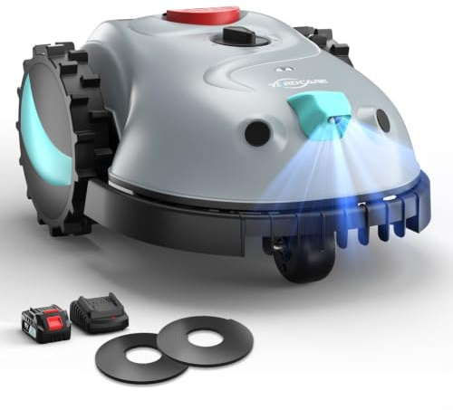 (2026 Upgrade) YARDCARE V100 Robot Tondeuse sans Fil Périphérique avec Navigation Visuelle, Détection d'obstacles 150, Robot Tondeuse Gazon avec Batterie de 4 Ah, Lames de Rechange, Bande magnétique