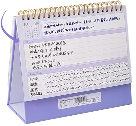 Calendrier De Bureau 2026 | Planificateur de Bureau à avec 2 Autocollants,Calendrier de Debout,Pour Travail Étude École Voyage Vacances Noël Fête Maison Chambre Chambre Bébé Appartement