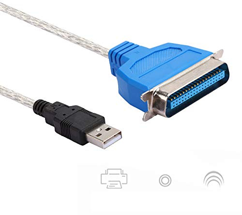 Aumotop 1284-Druckerkabel, Hochgeschwindigkeits-USB-zu-Parallel-Port-Kabeladapter für 98/ME/2000/XP/VISTA oder Höher, 12 Mbit/s Übertragungsgeschwindigkeit, Geeignet für Notebooks/Desktops,