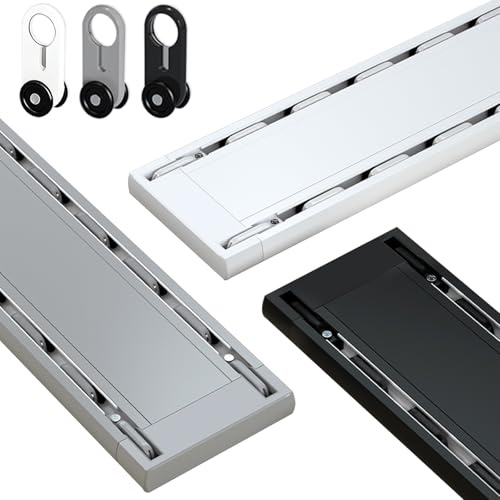 Gardinenschiene Doppelläufig aus Aluminium, Doppelt Vorhangschiene Deckenmontage mit Stummen Rollen, Gardinenschiene Ultradünn für Vorhänge Schlafzimmer Wohnzimmer Balkone(Weiß,240cm(7.9ft))