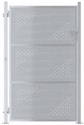 vidaXL Gartentor 85 x 120 cm Edelstahl Silber Abschließbar