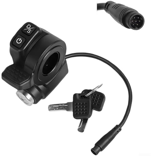 Acceleratore dell'acceleratore elettrico con interruttore di blocco a chiave, connettore a 7 pin, compatibile con Kukirin G2-Master, parte di ricambio in ABS per equitazione all'aperto