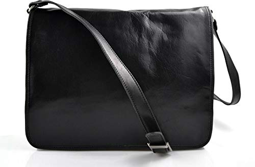 Borsa messenger uomo donna borsa a tracolla postino vera pelle made in Italy business borsa ufficio nero