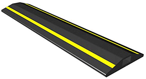 Allcam FCP 2m Rubber Floor Cable Protector/Cable Cover w/Hi Vis yellow Stripes & 15x 8 mm Cable Channel