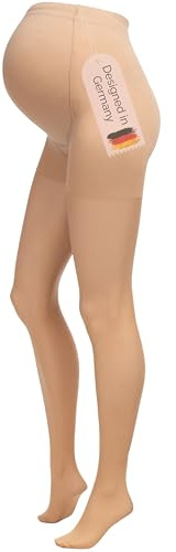 Herzmutter Umstandsstrumpfhose 20DEN - transparent-matte-soft - Schwangerschaftsstrumpfhose - Hautfarben-Beige-Schwarz - 1er & 2er-Set - 1200 (L-XL, Beige-Hell)