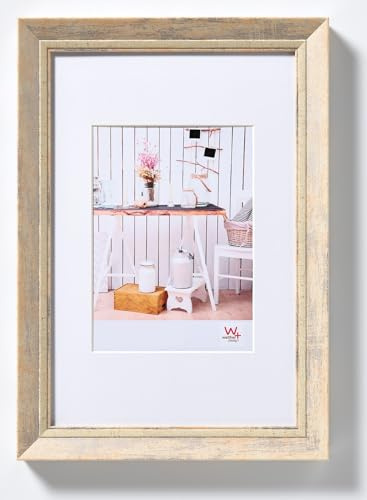 walther design Bilderrahmen natur 50 x 70 cm mit Passepartout, Chalet Designrahmen EL070H