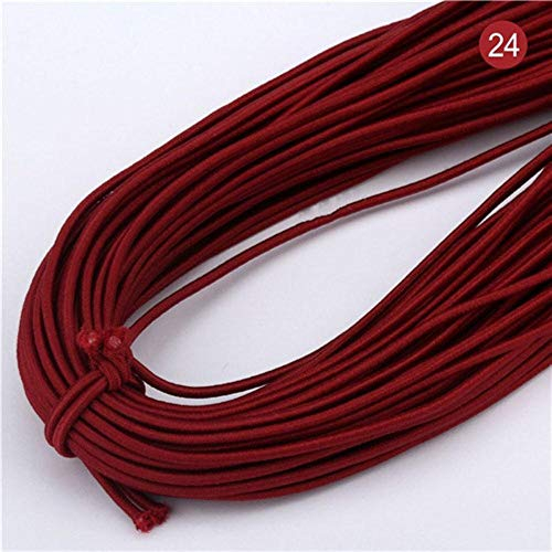 Cuerda elástica redonda de 2 mm de grosor, banda de goma gruesa, para hacer proyectos al aire libre, tienda de campaña, kayak, barco, costura, ropa, accesorios de 43 metros 2 mm Color 24