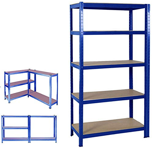 Regal Steckregal Lagerregal Kellerregal Schwerlastregal Aktenregal Neu 5 Etagen/bis 875 kg Traglast/170x75cmx30cm, Blau