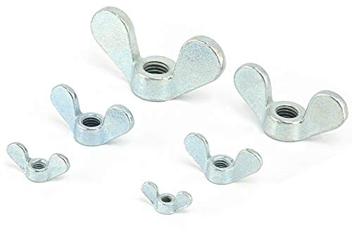 5 Stück Flügelmuttern/Größe: M14 / Rund/Deutsche Form/Material: Galvanisch verzinkt Stahl/Schmetterlingsmutter/Handspannmutter