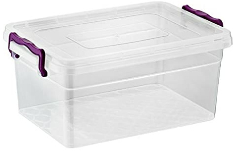Asude Plastic Storage Box, 30L - 49cm x 22cm x 34cm, Clear, Stackable, Food Container, Home Kitchen Office Box