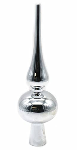 Weihnachtsbaumspitze 20 cm Christbaumspitze Tannenbaumspitze Silber Stern | glänzende Oberfläche, Christbaumschmuck, Baumspitze, Weihnachtsdekoration, festlich, Kunststoff, wiederverwendbar, elegant