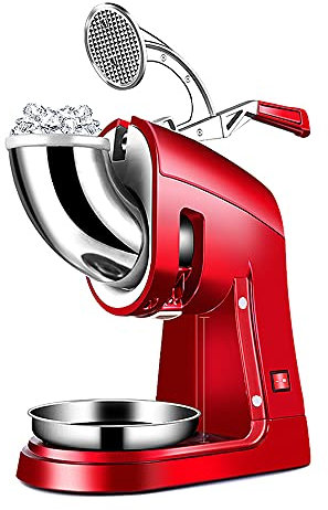 Tritaghiaccio elettricoTritaghiaccio Professionale e domesticoTritaghiaccio con Lama in Acciaio Inox e vaschetta del ghiaccioTritaghiaccio Rosso