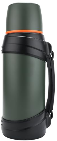Olerd Grande bouteille thermos à café de 1,8 l pour voyage – Bouteille isotherme classique avec tasse en plastique – Bouteille de boisson isotherme en acier inoxydable de 2 L pour la randonnée, la