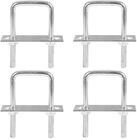 4 Pezzi M6 Bulloni a U Quadrato, U Bolt Acciaio Inox, Bulloni a U Con Dadi e Piastra Di Telaio, per Linstallazione Di Tubazioni E Applicazioni Industriali (65mmX 80mm)