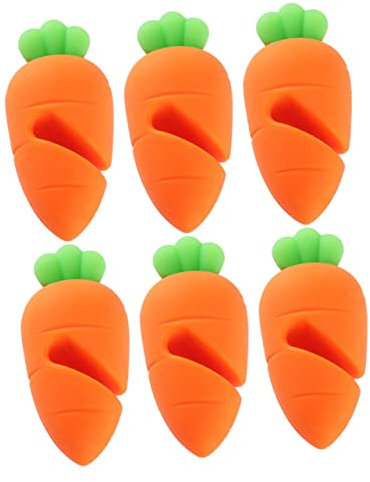 MERRYHAPY 6 Stücke Karotten Topfdeckelheber Spritzschutz und Überlaufstopper für Die Küche Hitzebeständig Niedliches Design Ideal Zum Halten von Topfdeckeln und Verhindern von Überkochen