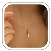 MONOZO Dainty 14K Gold Plated Cross Necklace for Women Jewelry Gifts Trendy