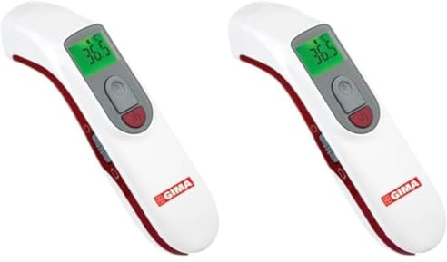Gima - Termometro Multifunzione A Infrarossi A Distanza Per Persone E Oggetti, Risposta In 1S, Senza Contatto, Schermo Con 3 Colori In Base Alla Temperatura, Allarme, Lingue Gb,Fr,It,Es, 25582