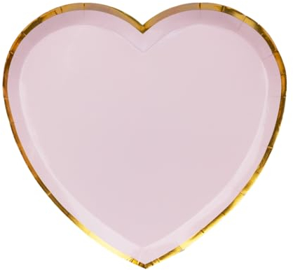Talking Tables Piatti di carta a forma di cuore usa e getta decorativi per San Valentino, anniversario, compleanno, festa di nozze, confezione da 8