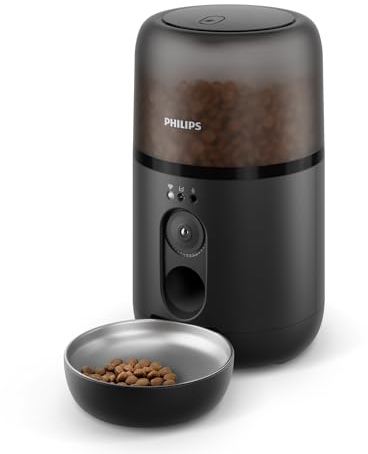 Philips Pet Series Distributore automatico di cibo con videocamera, Rilevazione del movimento, Pianificazione pasti, Avviso di rifornimento, Tecnologia anti-intasamento, Connessione App (PAW5320/02)