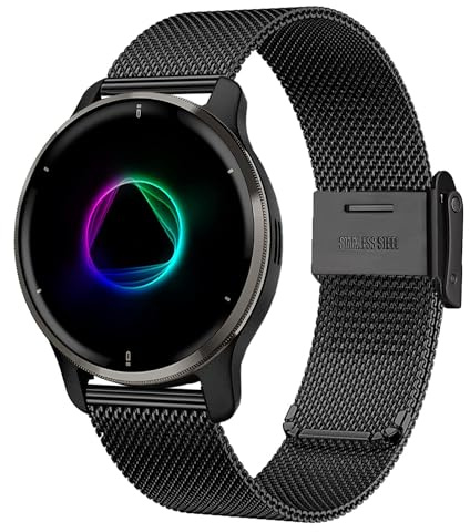 VELULYX Metallband für mit Garmin Venu 2 Plus, 20mm Edelstahl armband für Garmin Venu Sq/Sq Music/Venu Sq 2/Sq 2 Music/Vivoactive 3/3 Music/Vivoactive 5/Garmin Venu/Vivomove HR/Forerunner 55 245 645