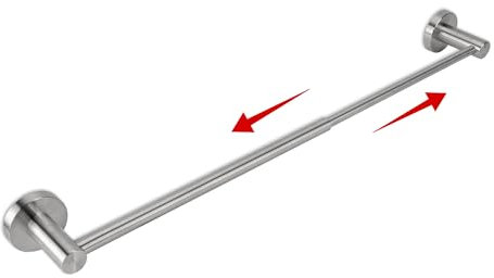 RFOUO Towel Rail Wall Mounted,31-58cm Adjustable Towel Holder,SUS 304 Stainless Steel Towel Rail Rack for Bathroom Kitchen Sliver