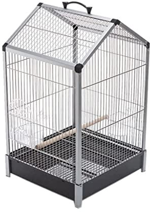 DLAZUM Vogelkäfig für Papageien, Edelstahl, großer Vogelkäfig, Vogelhaus aus Metall, Transportbox, Balkonkäfig für den Außenbereich (Stil 3)