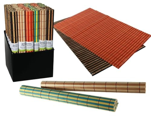 Bambus Tischset ca. 45 x 30 cm, 4 Farben Sortiert PLATZSET abwaschbar (4 x Grün)