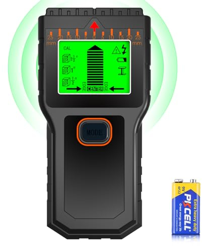 Leitungssucher Ortungsgerät - Wand Scanner Detektor, Finde Holzbalken/Metallrohren/AC-Stromleitung für Trockenbauwand zum Lokalisieren der Bohrposition