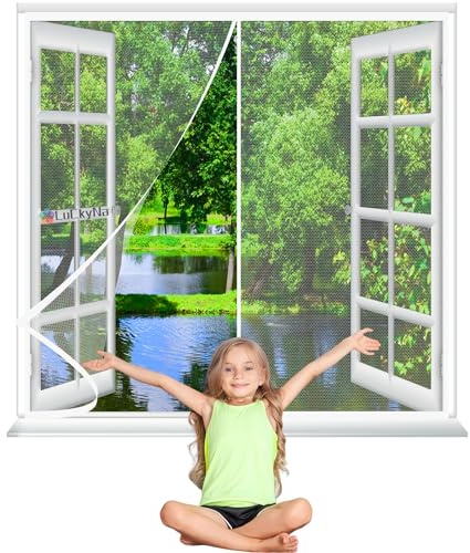 Zanzariera Magnetica per Porta 115x65cm Bianco Zanzariere Magnetiche Per Porte finestre su Misura Chiusura Automatica Anti Insetti Zanzariere Facile Da Installare