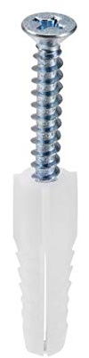 Ancoraggi a parete, tasselli a vite, 20pz 9mm x 40mm Bulloni di ancoraggio in plastica Tubo di espansione Colonna Tappo for muro in cemento Fissaggi for telaio Tubo Bianco