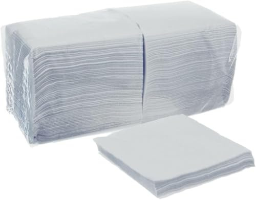 2500 x Papierservietten 33x33 cm, weiß, 1-lagig, 1/4 Falz Prägeservietten | Premium Prägeservietten, Serviette, Material: hochwertiger Zellstoff-Tissue