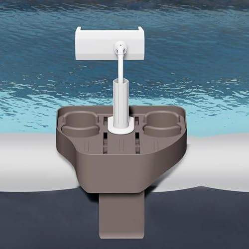 PoolAufbewahrungskorb, 3-in-1 verstellbares Tablett mit Getränkehalter, Handyhalter, Clip-on-Pool-Getränkehalter, Telefonhalter, für aufblasbare Pools/Spas, Getränketablett, ein Muss für den Pool