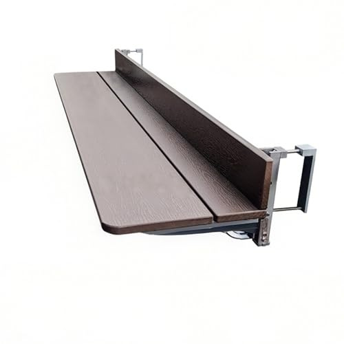 Tavolo da balcone pieghevole da parete, regolabile, salvaspazio, per esterni, scrivania da appendere per patio, postazione di lavoro compatta (60 x 27 cm)