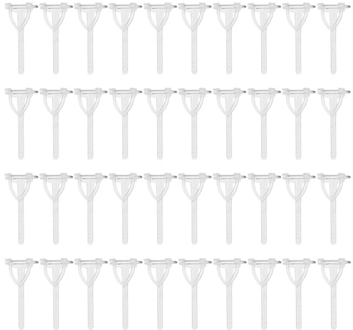 SYEYCW 40 Pcs Buttonhole Pins, Plastic Button Hole Pin Wedding, Buttonhole Flowers Pins with T Shape Clips Holder, for DIY Wedding Flowers Bridegroom Brooch Anniversary Party Formal Occasion Supplies