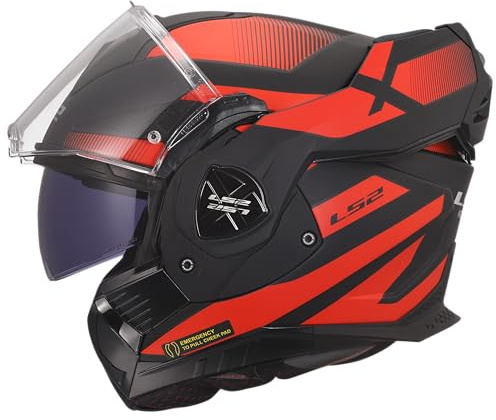 LS2, Modularer Motorradhelm ADVANT X NOVA Black Red, XXL