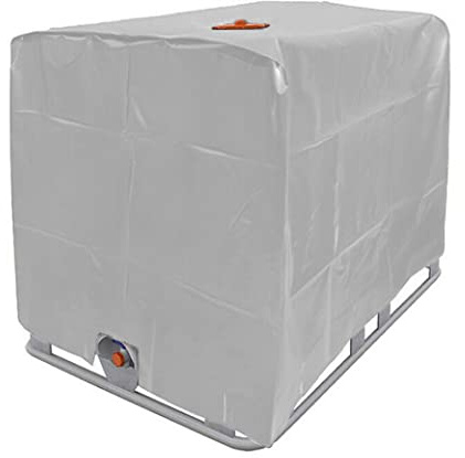 Peosaard Cappuccio Protettivo per Serbatoio Acqua piovana, Coperchio Protettivo per Contenitore IBC Cappuccio Antipolvere Impermeabile per Serbatoio Acqua piovana 1000 l Grigio, Copertura impermeab